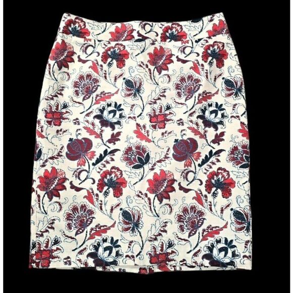 Ann Taylor Pencil Skirt Size 6 Floral Straight Romance Feminine Professional - Picture 1 of 8